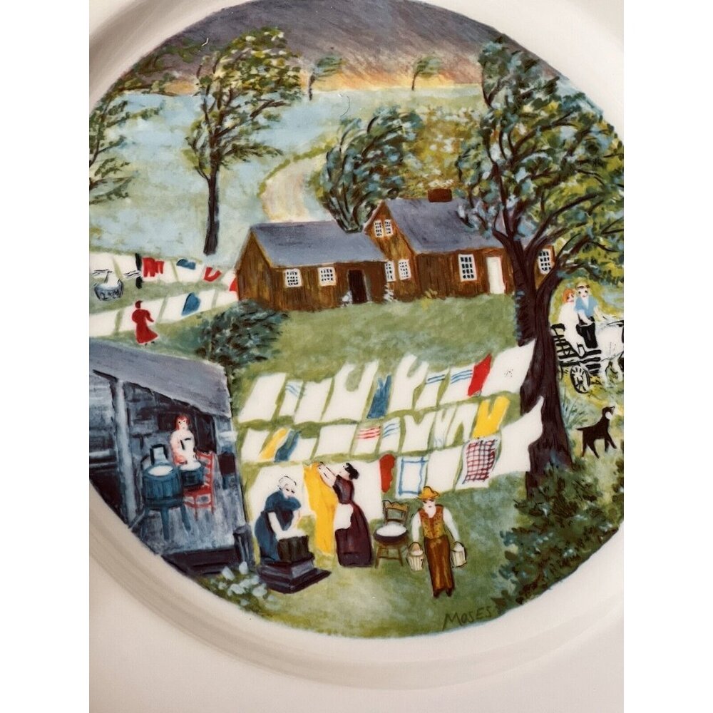 New Set 4 Old Stock Grandma Moses International Limited Edition Plates Heavy 8lb